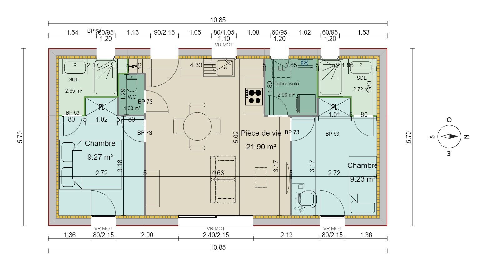 Maison T3 avec 2 SDE avec terrain 500 m² à ARTAS (38) 2