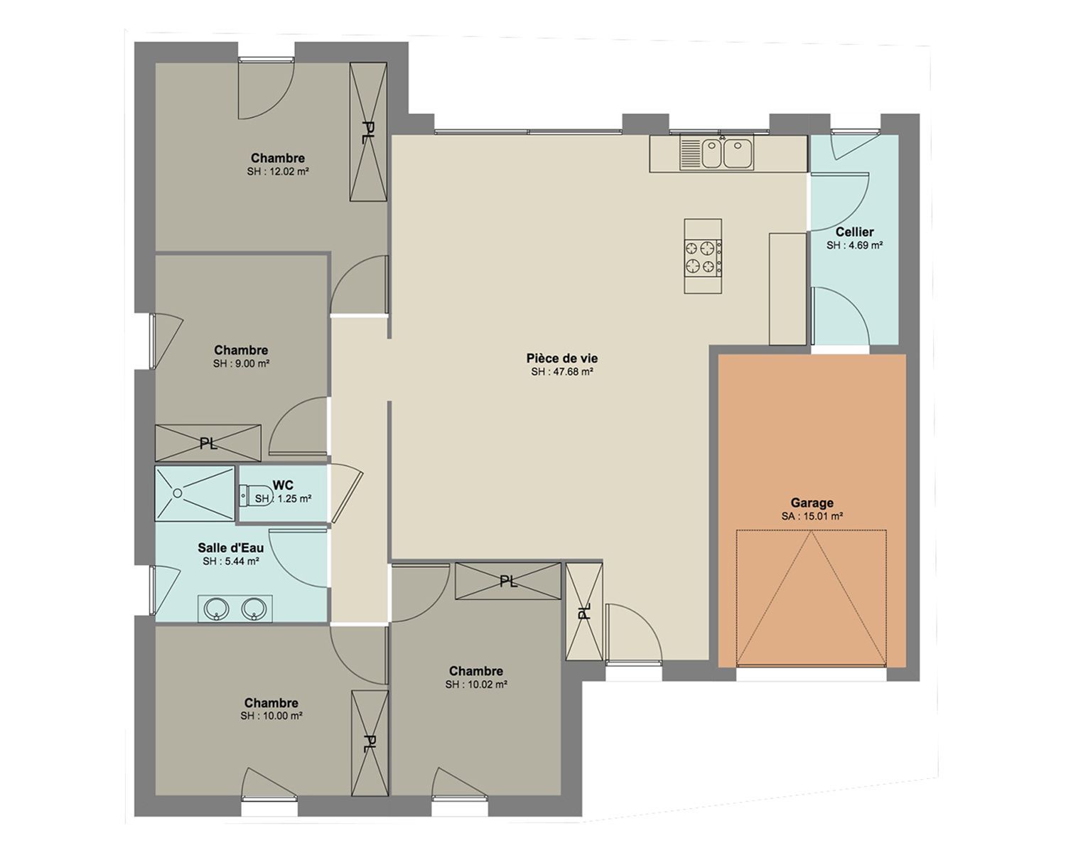 Maison neuve 99 m² à Port-d'Envaux (17350)