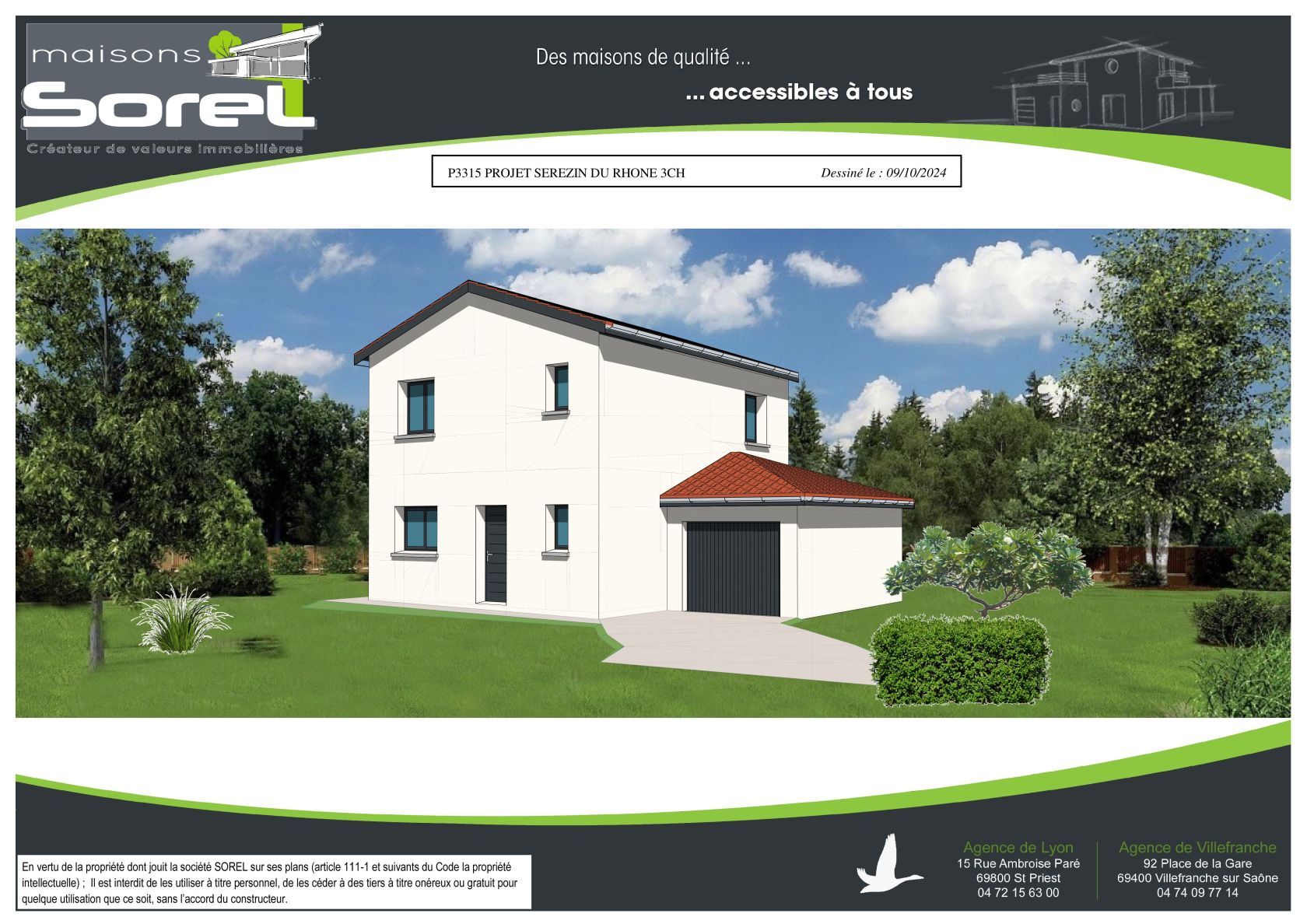 Belle maison individuelle de 90.9m2 à SAINT-SYMPHORIEN-D'OZON