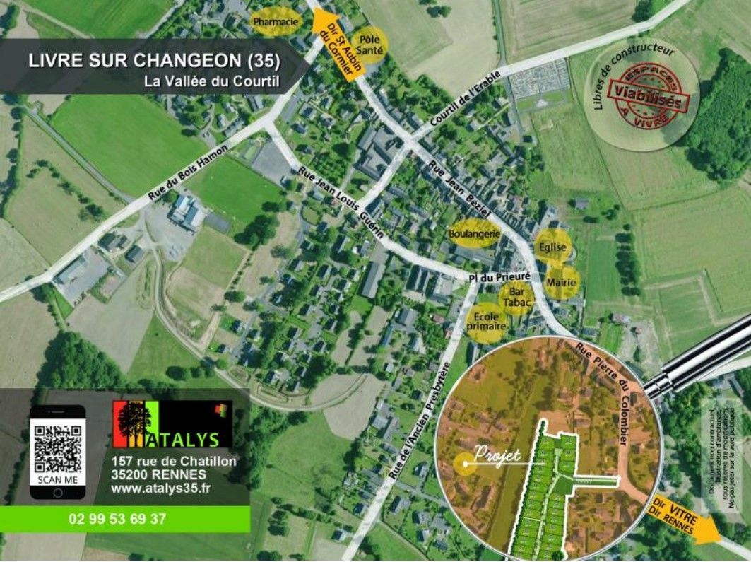 Joli terrain à vendre viabilisé de 416m2 en vente à LIVRE-SUR-CHANGEON