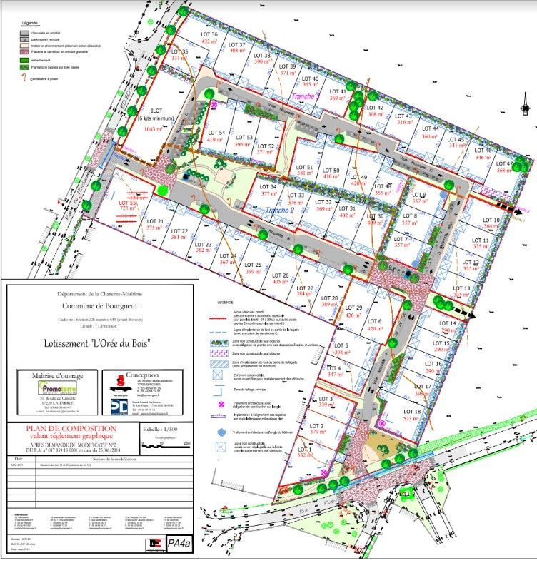 terrain à construire viabilisé de 390m2 à BOURGNEUF (17220)