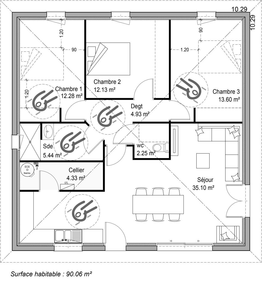 PLAN SITE ADELA 90m² PMR