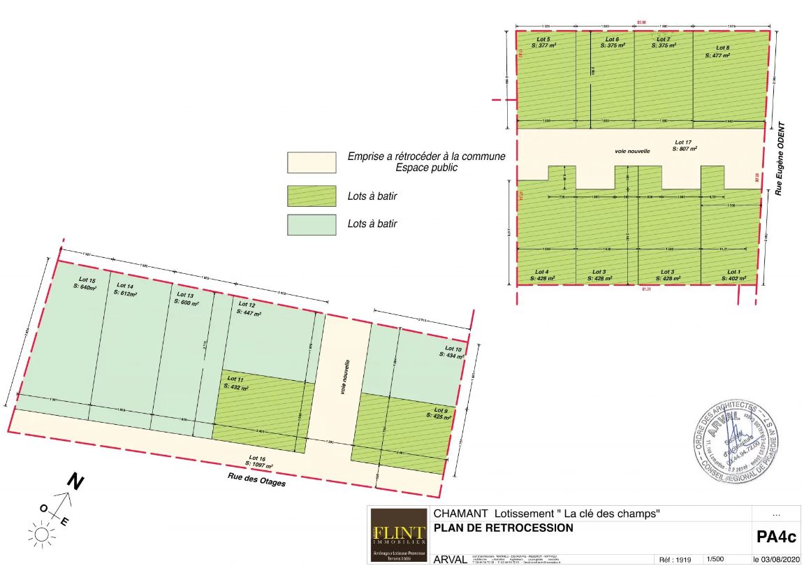 terrain à construire de 375m2 en vente à CHAMANT (60300)