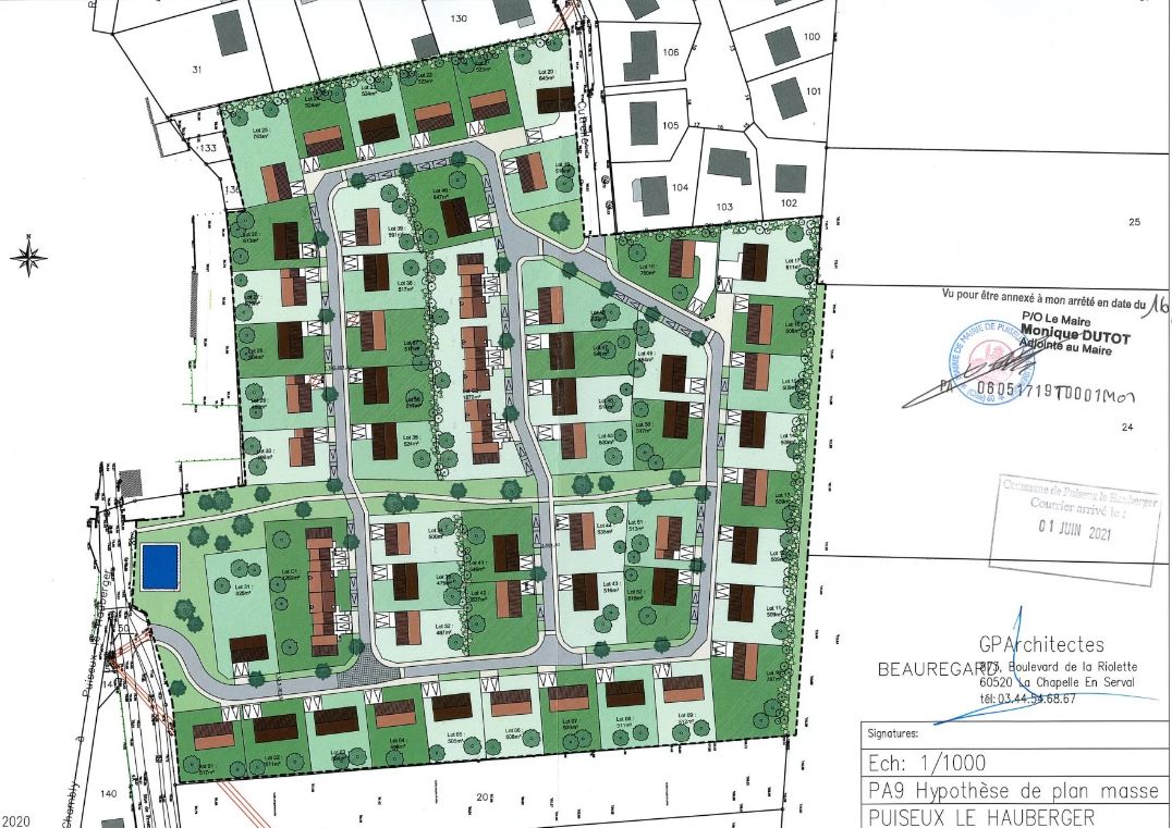 Beau terrain constructible viabilisé en vente à PUISEUX-LE-HAUBERGER