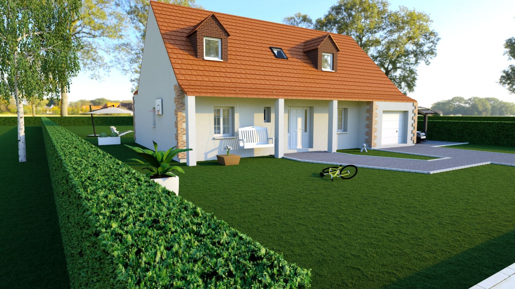 terrain constructible viabilisé de 375m2 en vente à CHAMANT