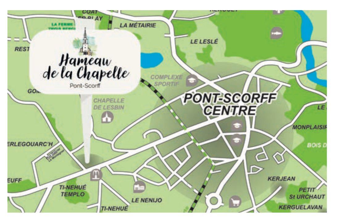 terrain constructible viabilisé à PONT-SCORFF (56620)