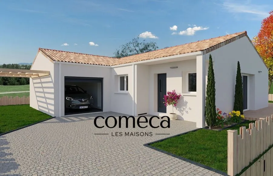 Image Maison plain-pied de 95 m² avec un terrain de 300m² à MOUTIERS LES MAUXFAITS en Vendée